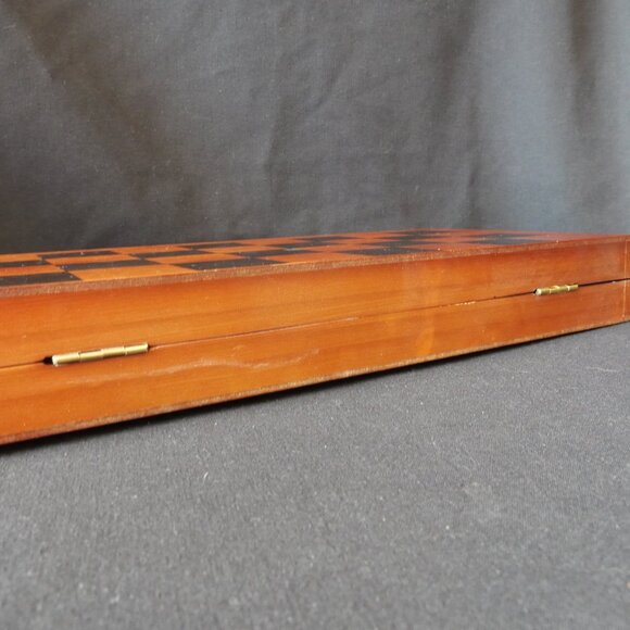 Foldable Wooden Chess and Checkers Board (without chess or checker pieces) - Picture 5 of 5
